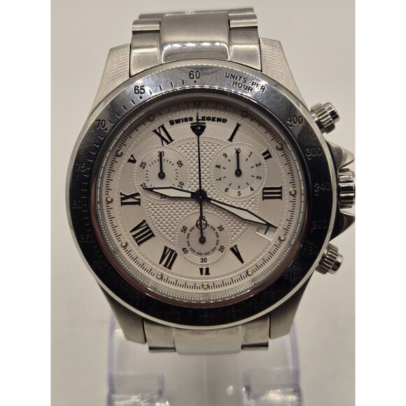 Swiss Legend Stainless Steel Chrinograpgh Men's Watch. 6.75" Band. - Picture 1 of 14